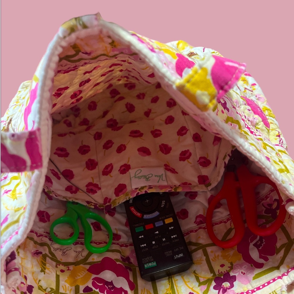 Vera Bradley Floral Quilted Tote Bag - Pink and Yellow - Picture 4 of 8